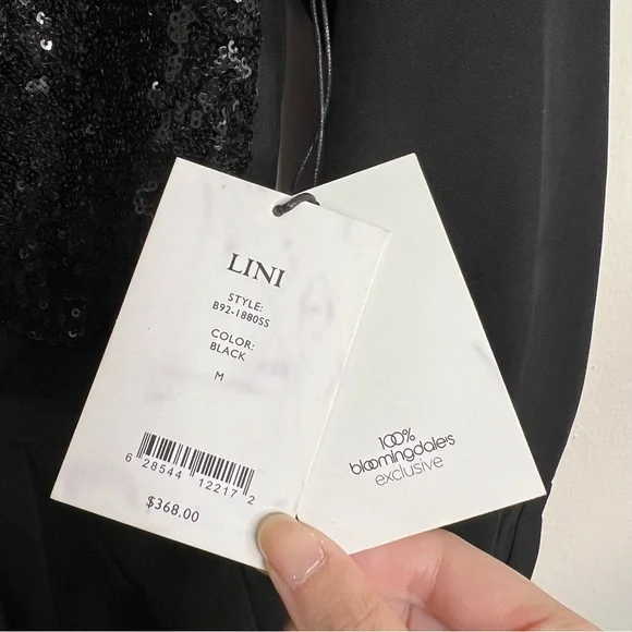 NWT LINI Black Stella Sequined Jumpsuit - Picture 10 of 10